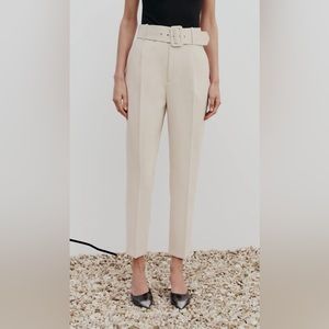 Zara trousers (cream/peachy pink)